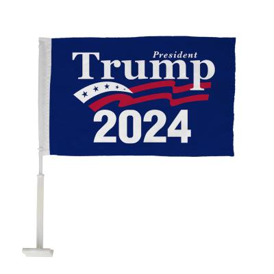 China 100D Polyester Waterproof Custom Trump Car Flags Warp Knitting Digital UV Printing Waterproof 2024 Trump Car Flags for sale