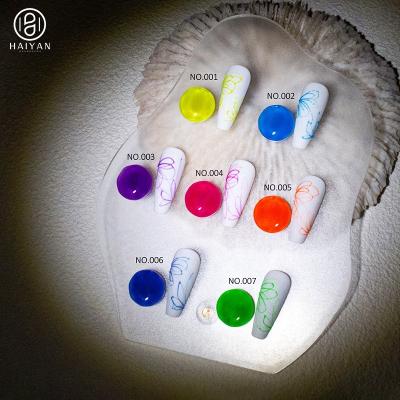 China Fluorescent Shinning And Colorful Bling Design 3 In 1 UV Gel Nail Polish for sale