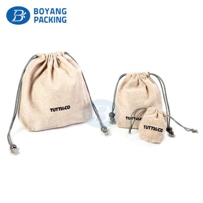 China Eco-friendly Best Selling Wholesale Empty Pouch Hemp Cotton Rope Drawstring Bag Thailand for sale