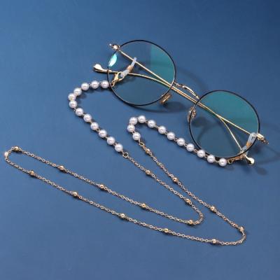 China Alloy Women Eyeware Accessories Bead Sunglasses Glass Eyegasses Mental Light Chain For Lady for sale