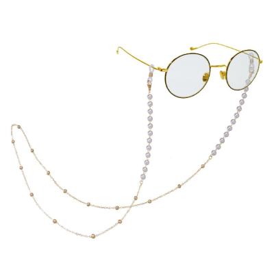 China JJ10 2021 Hot Selling Fashion Pearl Alloy Eyewear Minimalist Sunglasses Eyewear Chain For Women Jewelry Accessories for sale