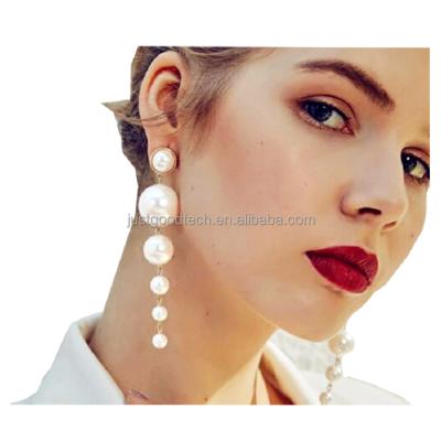 China BOHEMIA Fashionable Big Beads String Long Dangle Earrings For Women Elegant Wedding Party Gift Earings for sale