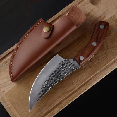 China Wholesale 4CR13 Stainless Steel Blade Rea Rosewood Handle Boning Cutter Knife Bone Viable Customized Knife for sale