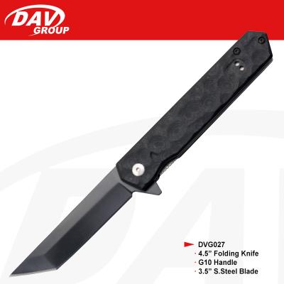 China Quick-change special design 4.5 inch blade black coated outdoor camping stainless steel folding knife for sale