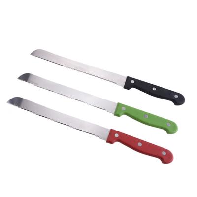 China Sustainable PP Handle Stainless Steel Blade Bread Knife Multi Color Bread Knife Low MOQ Custom Made for sale