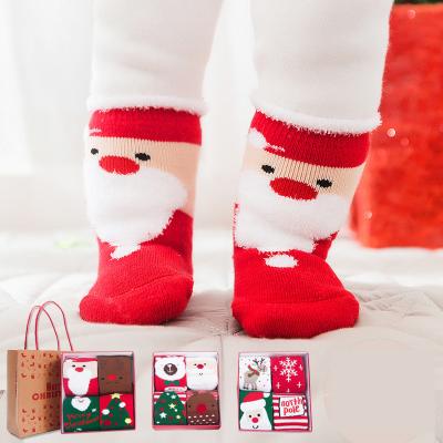 China 0-3 years QUICK DRY winter QUICK DRY and Autumn Cotton Soft Baby Socks Fuzzy Warm Christmas Socks for sale