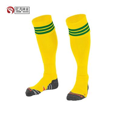 China Breathable EVAN-A 072 Breathable Yellow Green Football Boots Extra Long Football Socks for sale