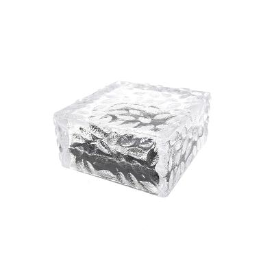 China Traditional Outdoor Decoration Waterproof Clear Glass Solar Ice Brick Deck Garden Lights Floor Light Inground Lamp for sale