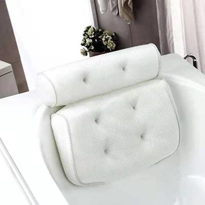 China 2020 New 3D Mesh Bath Tub Cushion Spa Quickly Breathable /washable/dry Cushion With Suction Cups Comfy Bathtub Pillow for sale