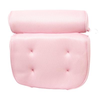 China Viable Quick Dry Pink Blue Shower Cushion Spa Bathroom Bath Rest Comfortable Adjustable 3D Mesh Tub Pillow Bath Pillows for sale