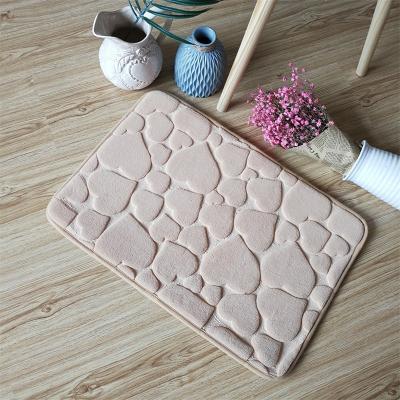 China Coral Fleece Surface Shower Bath Soft Rubber Support 40X60CM Anti-Slip Soft and Comfortable Mats Memory Foam Bath Mat for sale