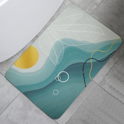 China New Developed Sustainable Absorbent And Diatomite Water Quick Dry Soft Bath Mat Foldable Bath Mat for sale