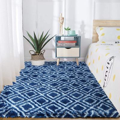 China Bedroom Non-Slip Super Soft PVC Backing Floor Mat Luxury Area Rug For Living Room Shaggy Carpet for sale