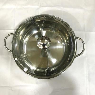 China Sustainable Household Cooking Ware Two Flavors Stainless Steel Hot Pot for sale