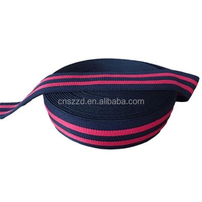 China Durable Custom Stripe Nylon Twill Elastic Belt Straps for sale