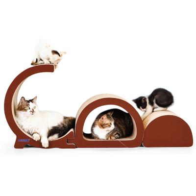 China Viable Combination Cat Scratcher Corrugated Cat Furniture Cat Bed for sale