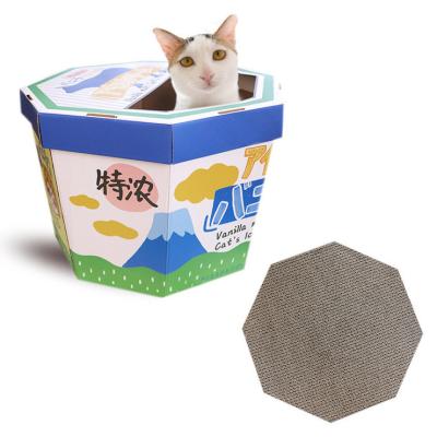 China Design Cat Scratcher Cardboard Cat House Cat Scratcher Unique Ice Box Cat Playing Toy for sale