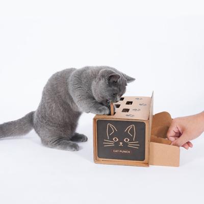 China Viable Cardboard Cat Toy Interactive Collected Cat Funny Toy Beat-A-Mole Came Box for sale