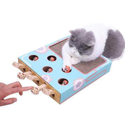 China Cat Toy Interact Cardboard Beat-A-Mole Cat Viable Accessories with Cat Scratch Board Interactive Toy for sale