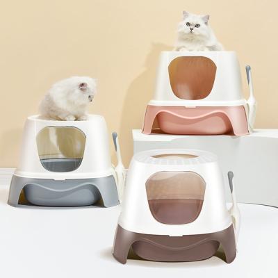 China Wholesale Viable Drawer Style Cat Litter Box Large Space Cat Toilet Double Door Cat Garbage Basin for sale