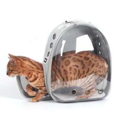 China Viable Transparent Breathable Outdoor Cat Bag Portable Capsule Carrier Pet Evident Backpack for sale