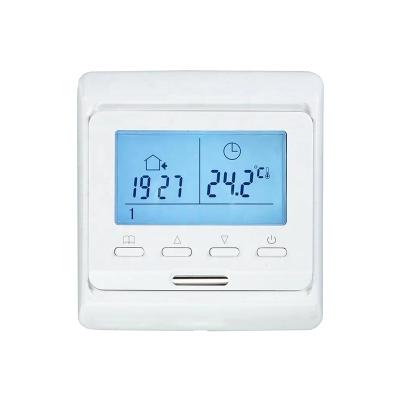 China 7 Day Programmable Energy Savings Electronic Weekly Floor Heating Room Thermostat with LCD Display White Backlight for sale