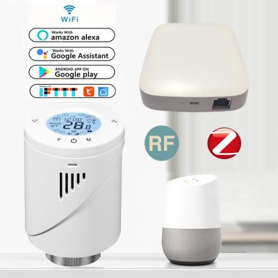 China TUYA mobile APP control WIFI home TUYA RF radiator thermostat smart thermostatic valve for sale