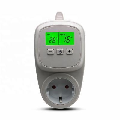 China Traditional Thermostat 16A Plug For Electric Room Digital Room Plug In Thermostat for sale