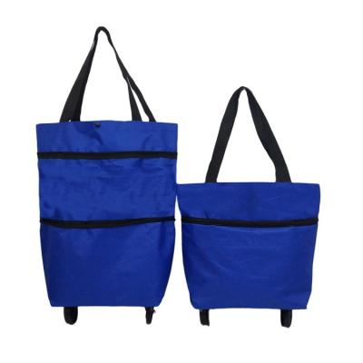 China Collapsible Collapsible Folding Shopping Bag Trolley Bags with Wheels Foldable Shopping Cart Shopping Bags Reusable Grocery for sale