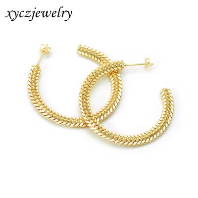 China Xingyu FASHIONABLE 2021 European and American fashion simple 18K gold-plated atmosphere ladies earrings for sale