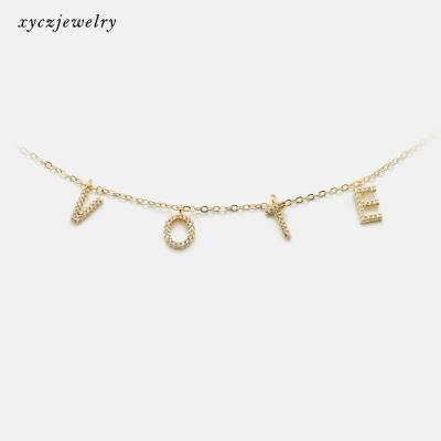 China CLASSIC Series Letter Alphabet DIY 26 Gift Necklace 18k Gold Pendant Jewelry for sale