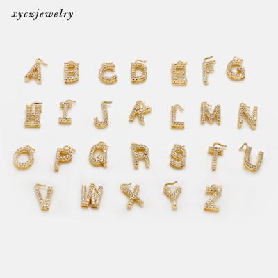 China Cute 26 Letter Fashion Alphabet Stud Earrings Pendant Gift Gold Plated Earrings for sale