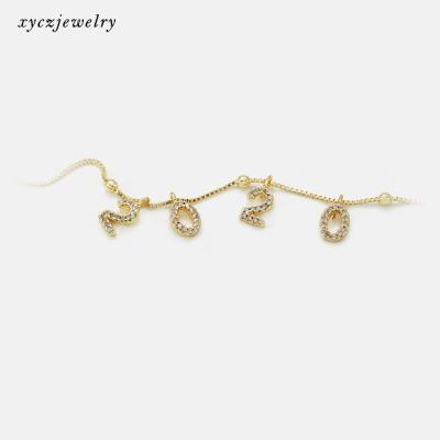 China XingYu Hot Sale Casual / Sporty Numbers DIY Charms Personalized 18K Gold CZ Accesoraies Jewelry DIY Charms for sale