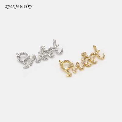 China Factory Wholesale CLASSIC White Soft Dangling Lips Letter CZ LOU Key Charm for sale