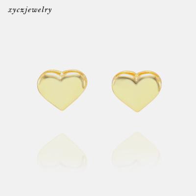 China Wuzhou Xingyu Jewelry Heart Stud Earrings Casual Small/Sporty High Quality 18k Gold Plated 18k Gold Plated Earring Studs for sale