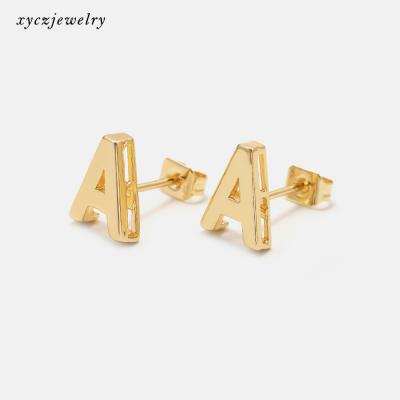 China 26 Casual/Sporty Initial Letter Stud Earrings 18 K Gold DIY Initial Letter Stud Earrings for sale