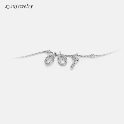 China Classic Gift Jewelry CZ Necklace Bracelet Multi Style Magic Anklet Chain Charms Pendant Numbers 0 9 for sale