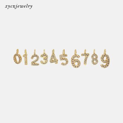 China CLASSIC 2021 DIY Fashion Number Graduation Gift 18k Gold Jewelry Earrings Designer Pendant Current Charms for sale