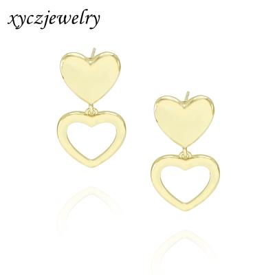 China TRENDY Fashion Earrings 18k Gold Plated Hot Sale Heart Earrings For Women 2021 for sale