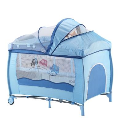 China European Standard EN716 Luxury Metal Baby Playpen, Baby Safety Folding Playpen Baby Travel Cradle for sale