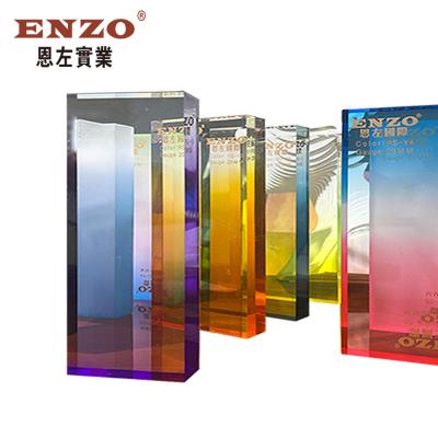 China Customized ENZO 2022 Gradient Color Mirror Block Printing Or Dyeing Acrylic Color Panel Environmental Friendly Acrylic Gradient Sheet for sale