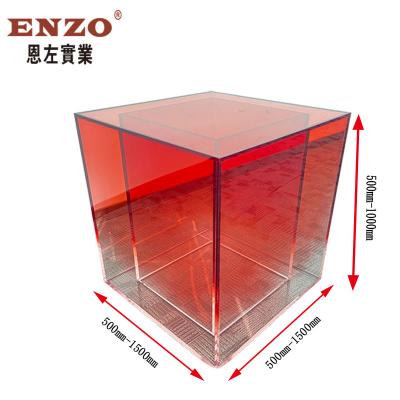 China Modern Design Extendable Acrylic Living Room Coffee Table ENZO Customized Transparent Home Series Furniture Acrylic Table for sale