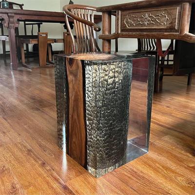 China ENZO Acrylic Luxury Tree Branch Resin Stools Chair Adjustable Art Design Crystal Stool Coffee Table Stool for sale