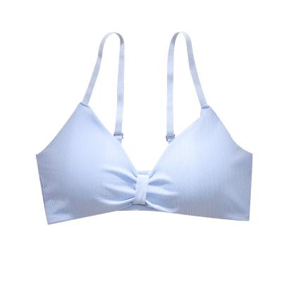 China QUICK DRY candy color sexy threaded breathable bra student cup breast wrap strap top girl cotton shoulder strap tube underwear for sale