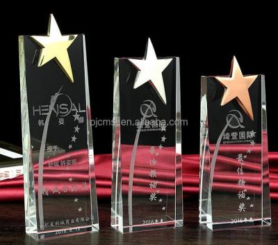 China 2017 China New Design Cheap Star Crystal Glass Trophy for sale