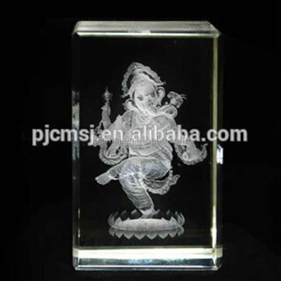 China Europe 3D Laser Engraving Crystal Ganesh For Wedding Take Away Souvenirs for sale