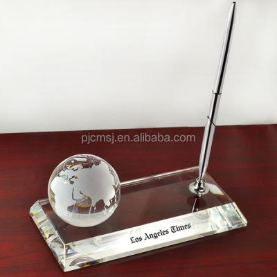 China Wholesale China Crystal Globe Pen Holder Set for Office OSM025 for sale