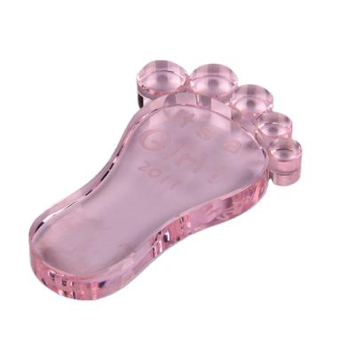 China Wholesale Customized Europe Crystal Baby Foot Keepsake For Birth Gifts for sale