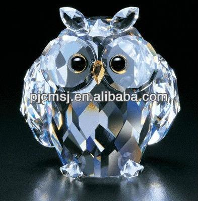 China Europe Small Crystal Owl Figurines For Business Gifts transparent for sale