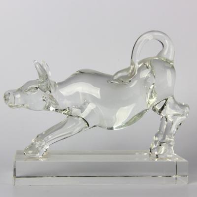 China Europe Crystal Bull Glass Animal Figurines for Gifts or Souvenirs for sale